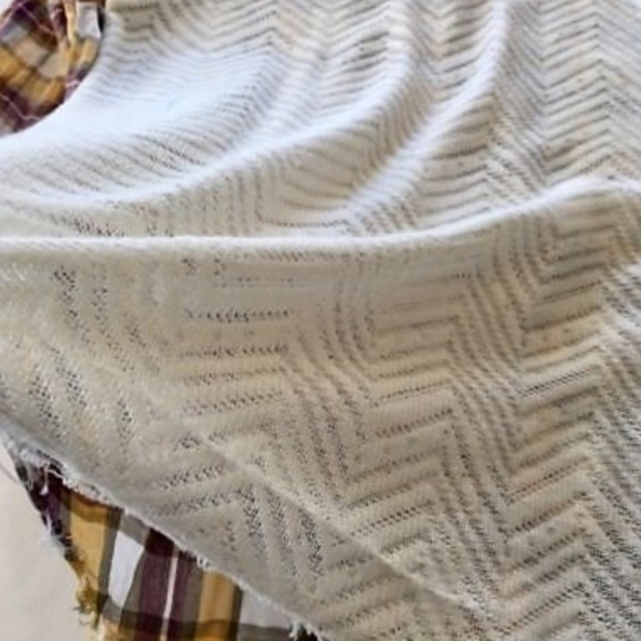 Gimmicks Vintage Western Yellow Plaid Back Chevron Lace button Down Shirt Size M - Picture 7 of 9